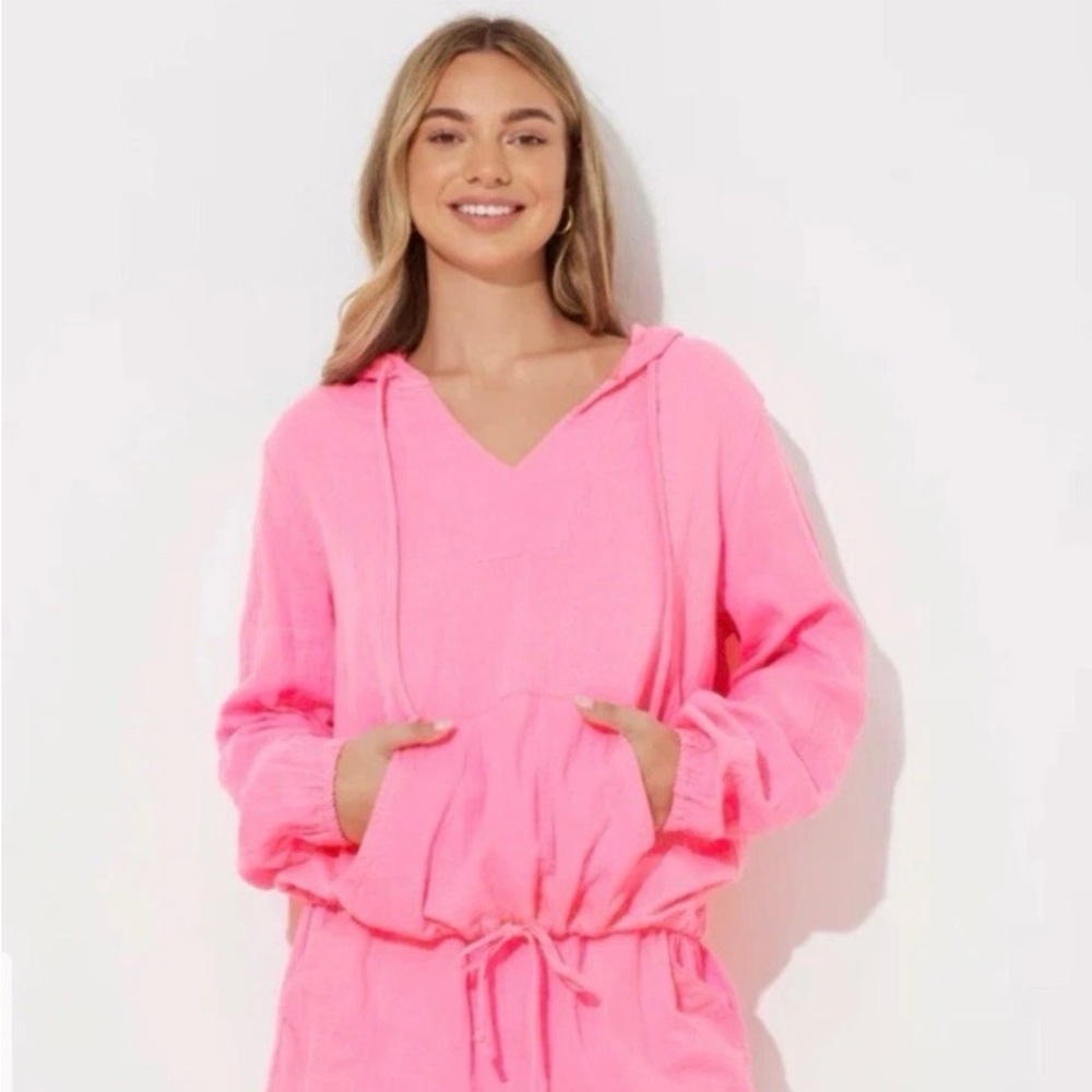 Ocean Drive Hot Pink Gauze Hoodie